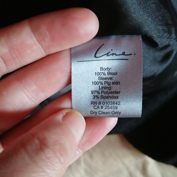 EUC leather and lambswool Line the Label moto jacket - Picture 4 of 5